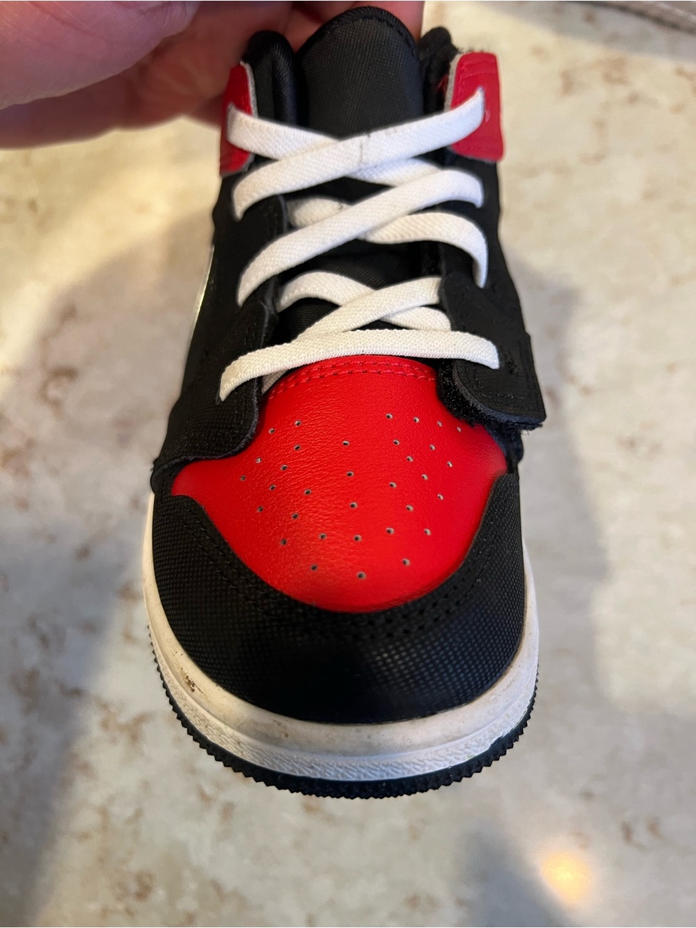 Air Jordan 1 Toddler Size 9.5 Mid RM EasyOn TD Black/Red/White - Picture 3 of 16